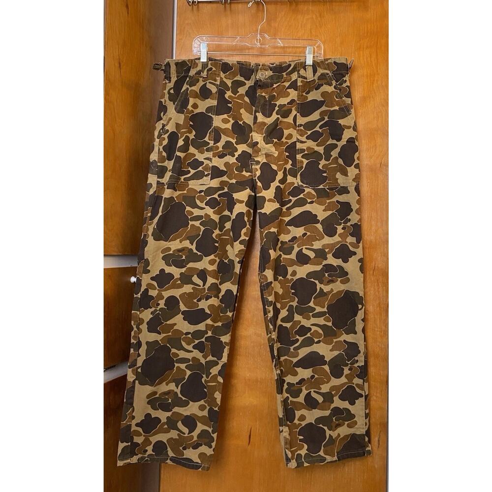 True Vintage 70s Ranger Frog Skin Duck Camo Military Size XL Faded Baggy Canvas